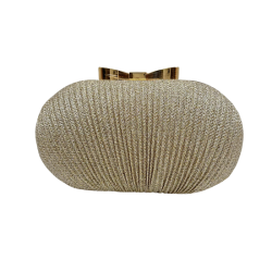 golden Pleated Butterfly Goose Egg Dinner Bag