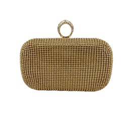 Golden Diamond-encrusted rhinestone hand bag